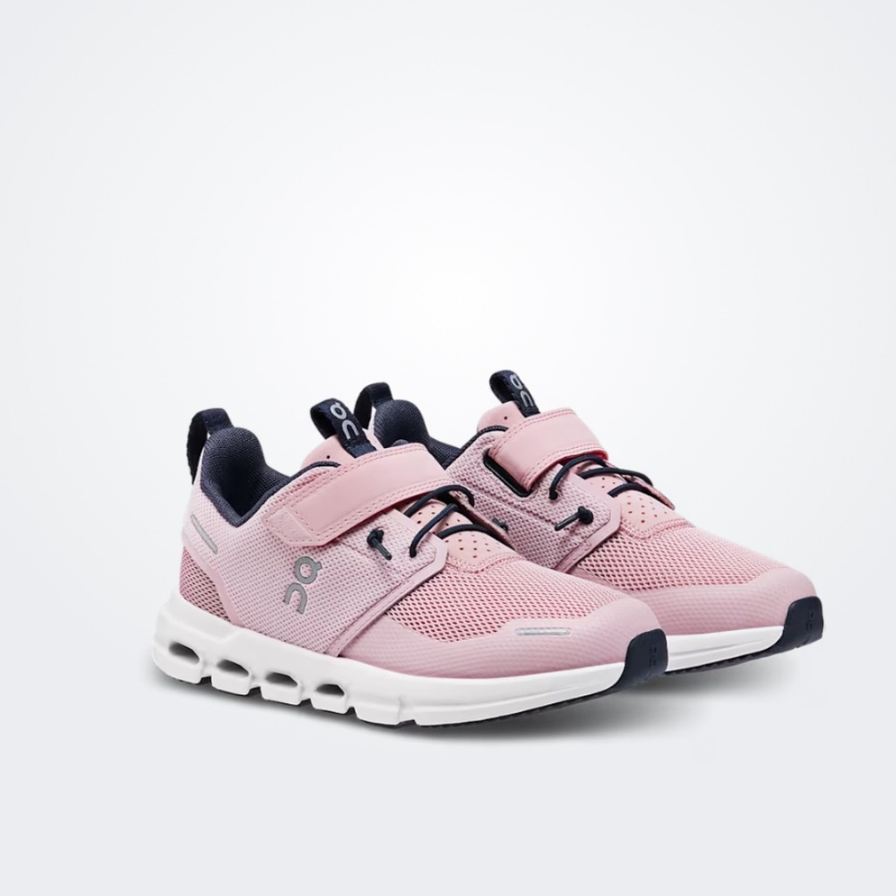 On Running Kids Sneakers in Light Pink and Dark Blue